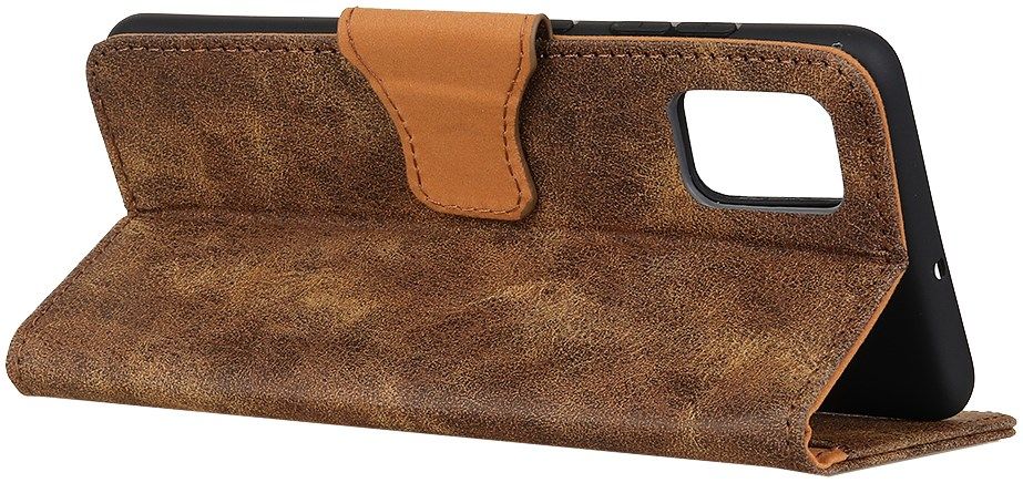 Samsung Galaxy A31 Hoesje Vintage Wallet Kunstleer Book Case Coffee afbeelding 7