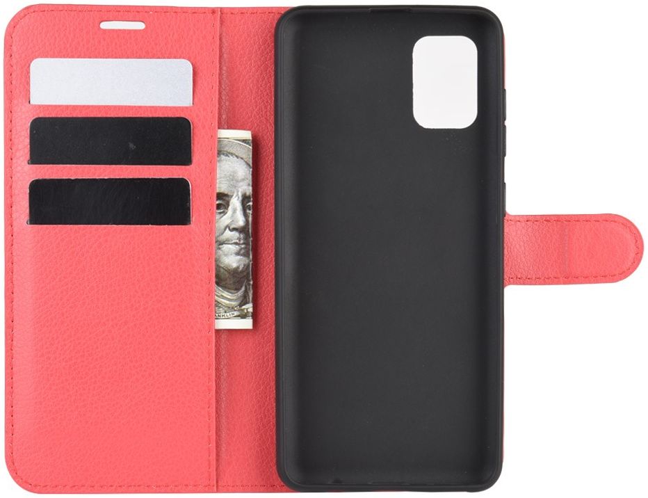 Samsung Galaxy A31 Hoesje Portemonnee Kunstleer Book Case Rood afbeelding 6