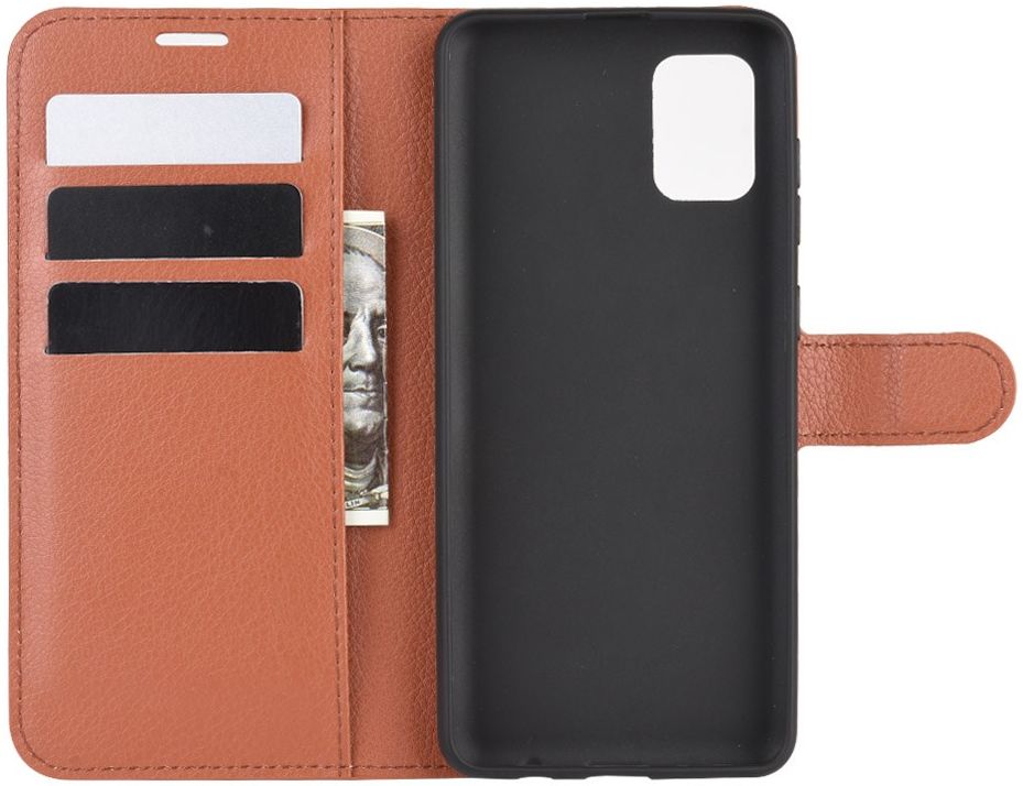 Samsung Galaxy A31 Hoesje Portemonnee Kunstleer Book Case Bruin afbeelding 7