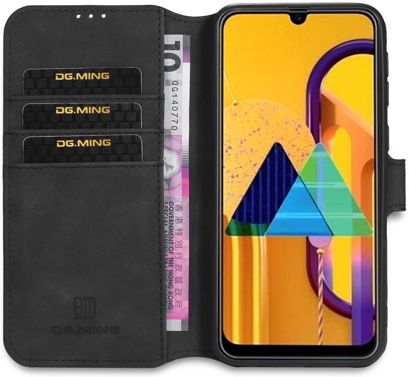 DG Ming Retro Portemonnee Samsung Galaxy M31 Hoesje Zwart afbeelding 4