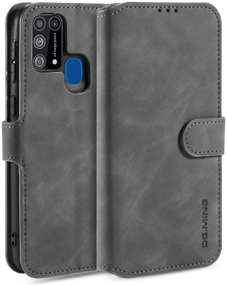 DG Ming Retro Portemonnee Samsung Galaxy M31 Hoesje Grijs afbeelding 1