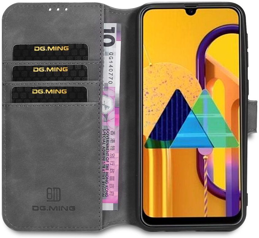 DG Ming Retro Portemonnee Samsung Galaxy M31 Hoesje Grijs afbeelding 4