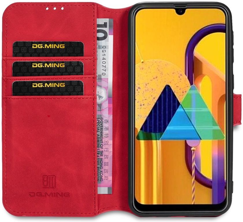 DG Ming Retro Portemonnee Samsung Galaxy M31 Hoesje Rood afbeelding 4