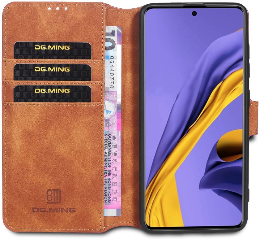 DG Ming Samsung Galaxy A31 Hoesje Retro Wallet Book Case Bruin afbeelding 1