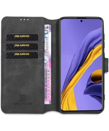 DG Ming Samsung Galaxy A31 Hoesje Retro Wallet Book Case Zwart Hoesjes