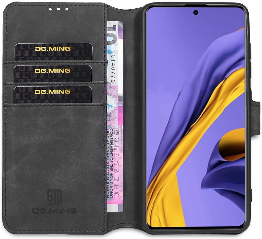 DG Ming Samsung Galaxy A31 Hoesje Retro Wallet Book Case Zwart afbeelding 1