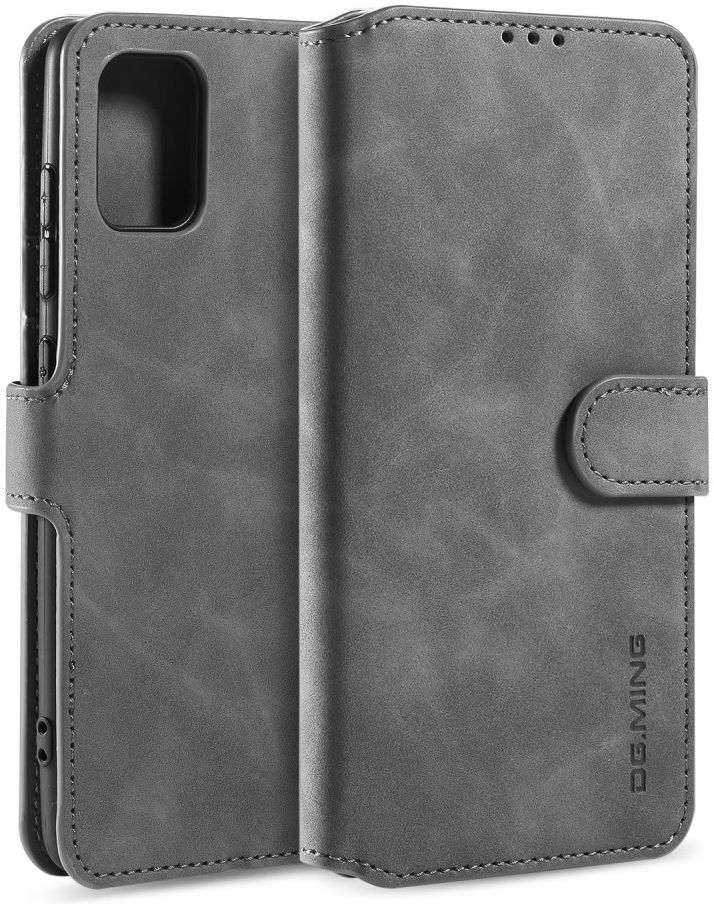 DG Ming Samsung Galaxy A31 Hoesje Retro Wallet Book Case Grijs afbeelding 2