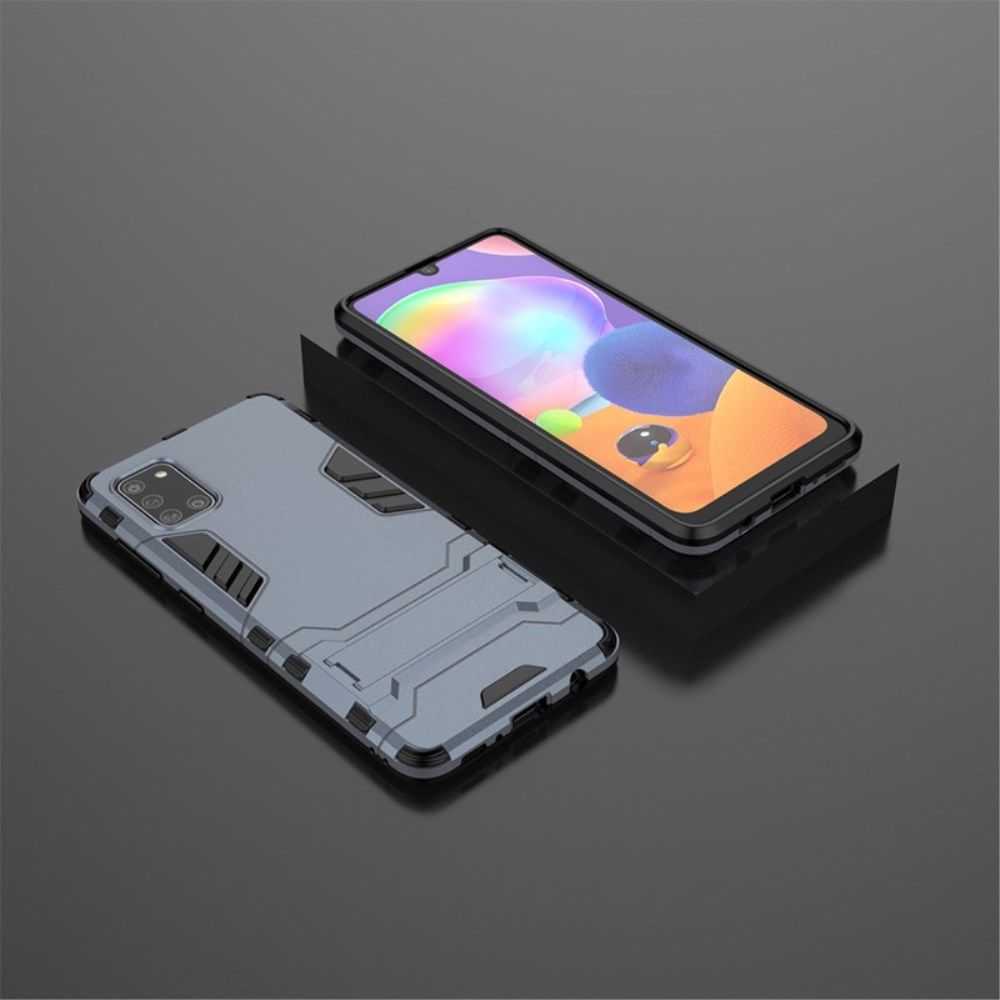 Samsung Galaxy A31 Hoesje Hybride Back Cover met Kickstand Blauw afbeelding 4