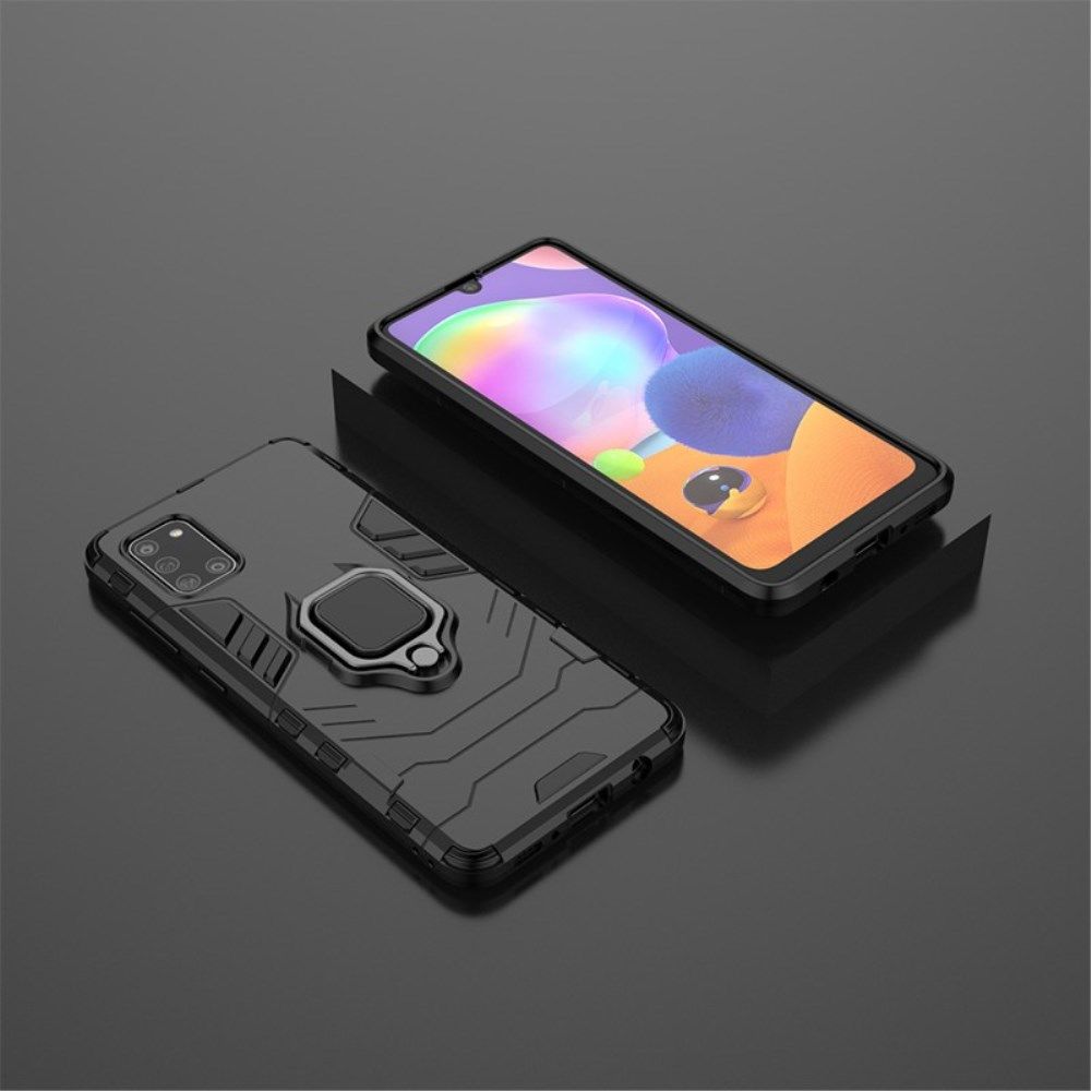 Samsung Galaxy A31 Hoesje Hybride met Kickstand Back Cover Zwart afbeelding 9