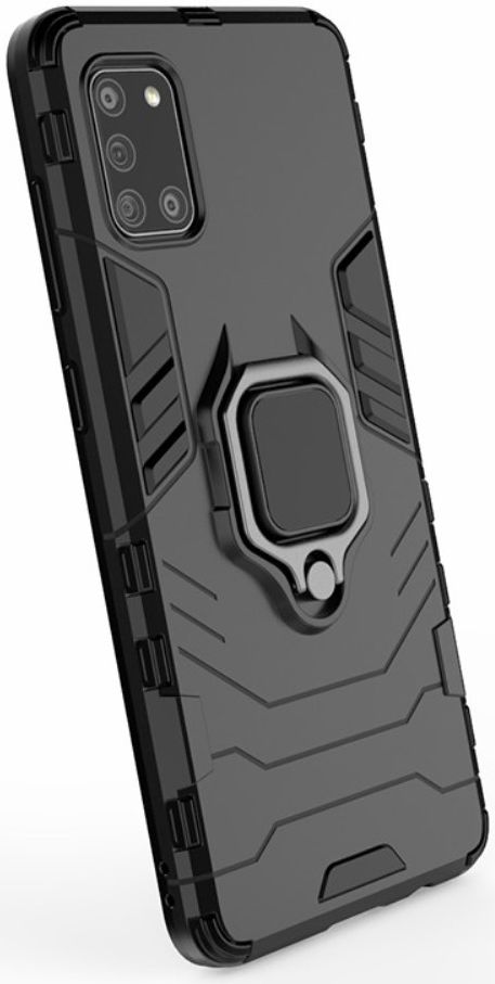 Samsung Galaxy A31 Hoesje Hybride met Kickstand Back Cover Zwart afbeelding 5