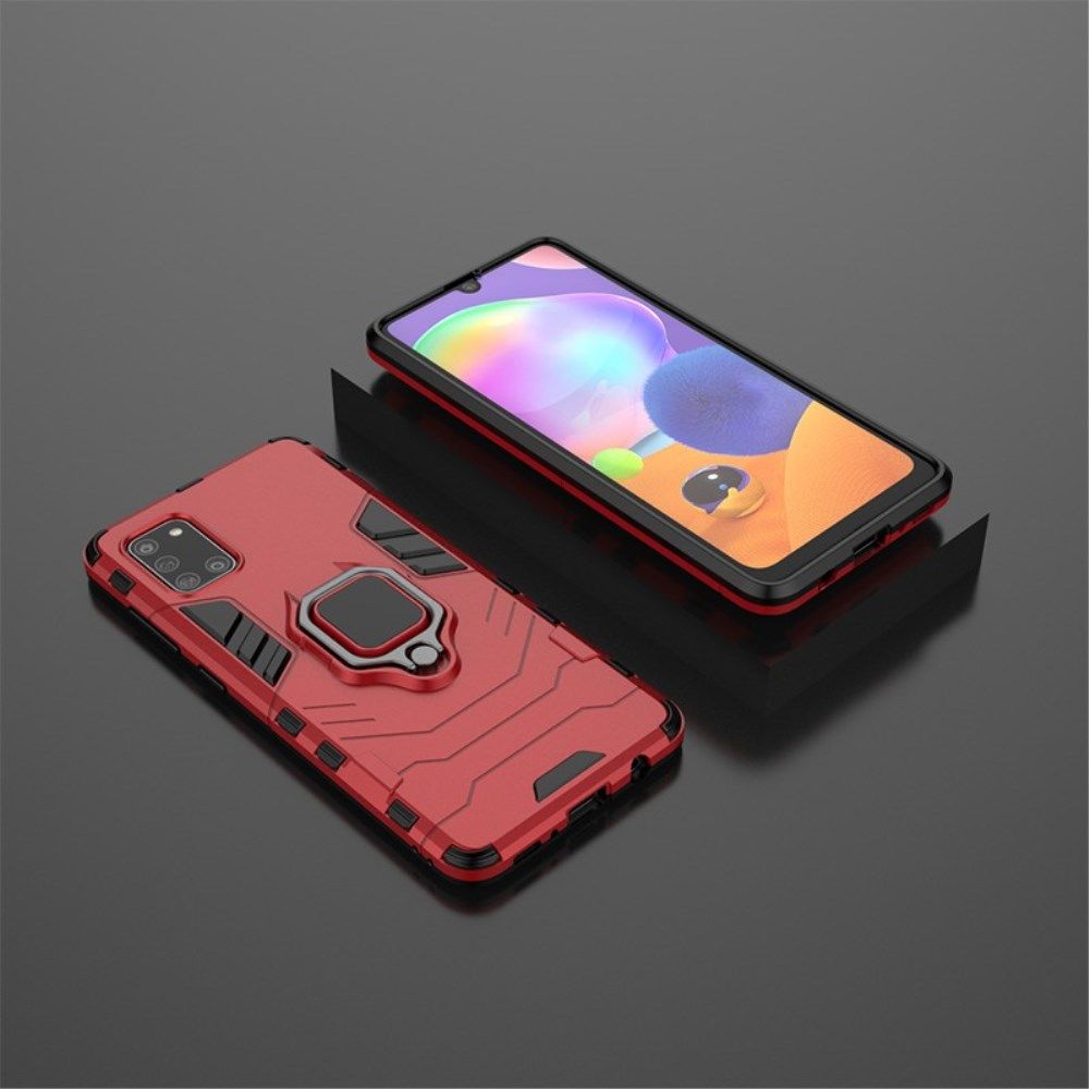 Samsung Galaxy A31 Hoesje Hybride met Kickstand Back Cover Rood afbeelding 5