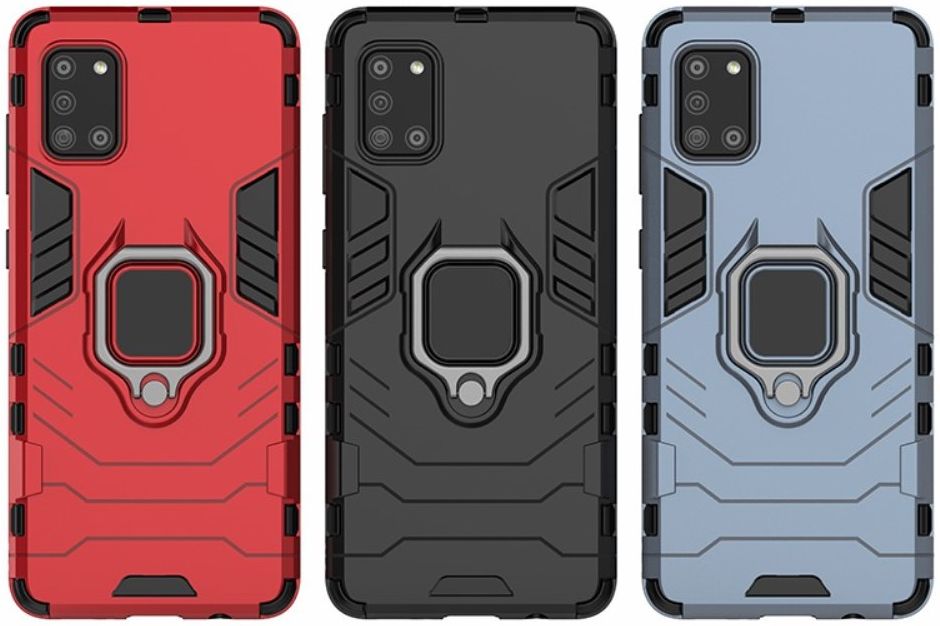 Samsung Galaxy A31 Hoesje Hybride met Kickstand Back Cover Rood afbeelding 6