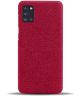 Samsung Galaxy A31 Hoesje met Stof Textuur Hard Back Cover Rood