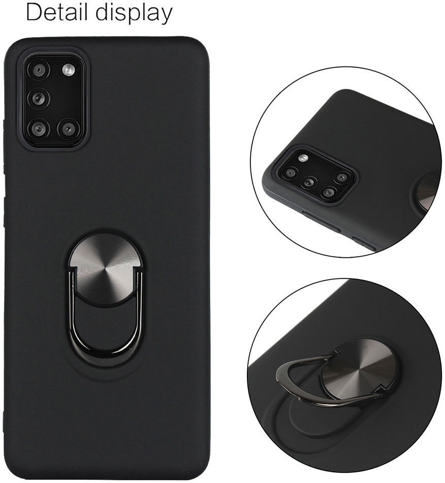 Samsung Galaxy A31 Hoesje met Kickstand Ring Back Cover Donker Blauw afbeelding 5