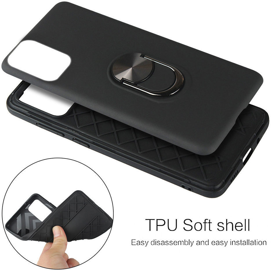 Samsung Galaxy A31 Hoesje met Kickstand Ring Back Cover Donker Blauw afbeelding 7