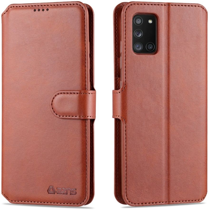 AZNS Samsung Galaxy A31 Hoesje Wallet Book Case met Stand Coffee afbeelding 4