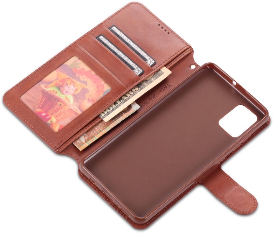 AZNS Samsung Galaxy A31 Hoesje Wallet Book Case met Stand Coffee afbeelding 9