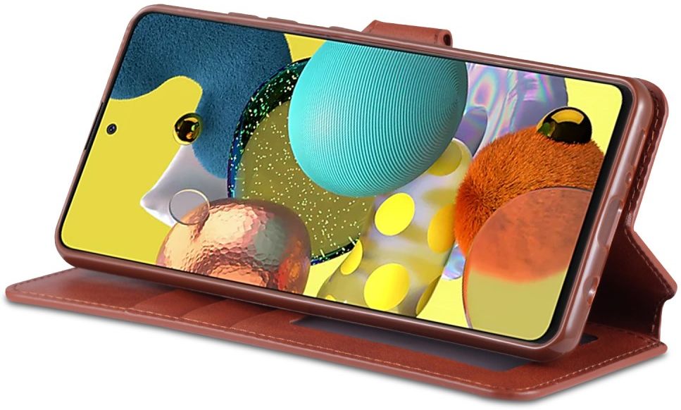 AZNS Samsung Galaxy A31 Hoesje Wallet Book Case met Stand Coffee afbeelding 6