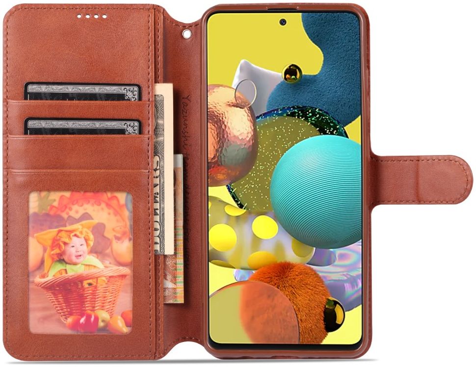 AZNS Samsung Galaxy A31 Hoesje Wallet Book Case met Stand Coffee afbeelding 8