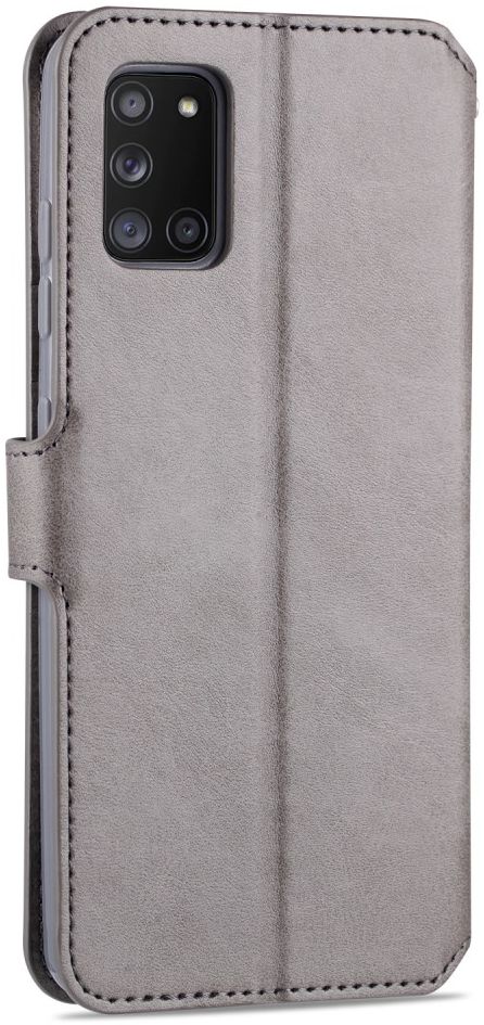 AZNS Samsung Galaxy A31 Hoesje Wallet Book Case met Stand Grijs afbeelding 3