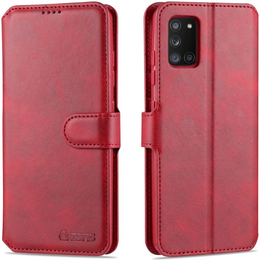 AZNS Samsung Galaxy A31 Hoesje Wallet Book Case met Stand Rood afbeelding 4