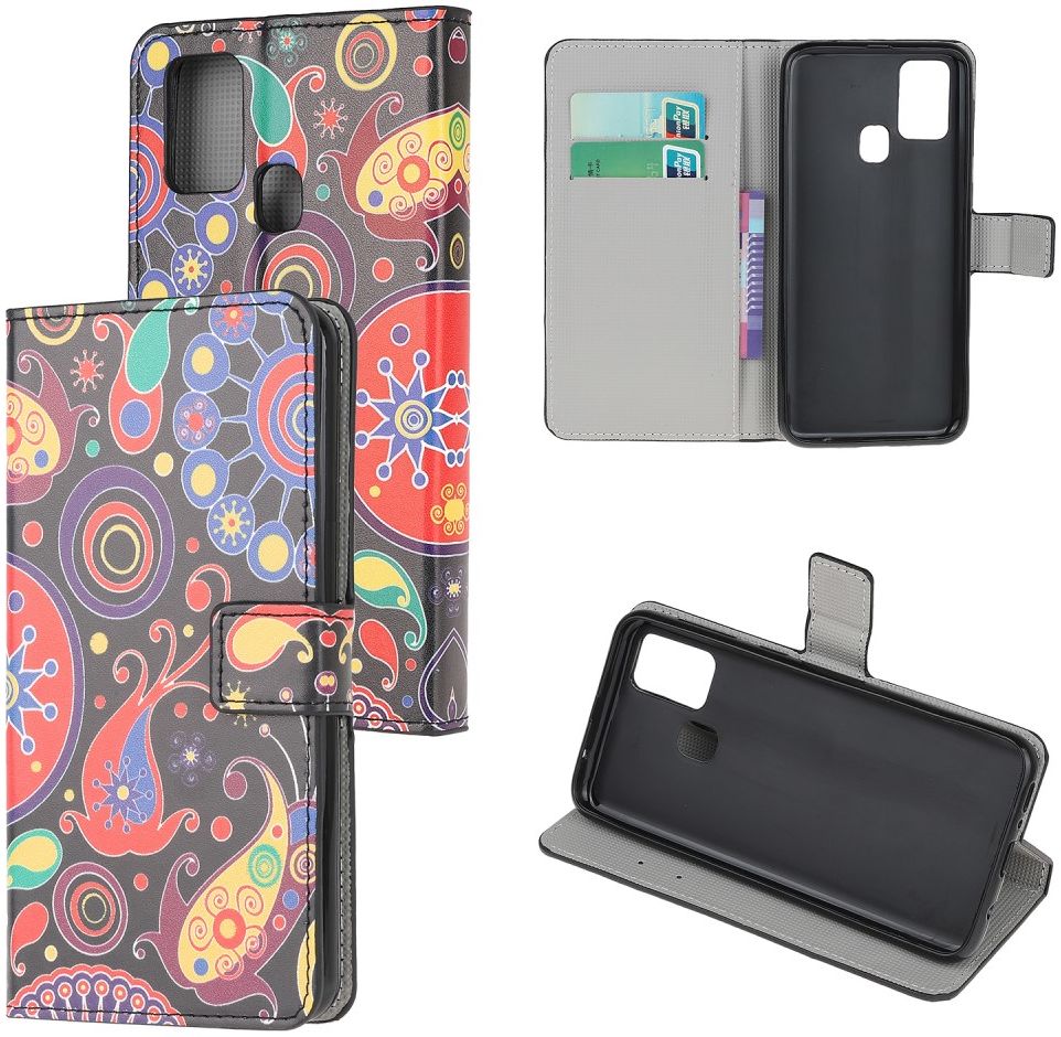 Samsung Galaxy M31 Portemonnee Hoesje Colorful Flowers afbeelding 1