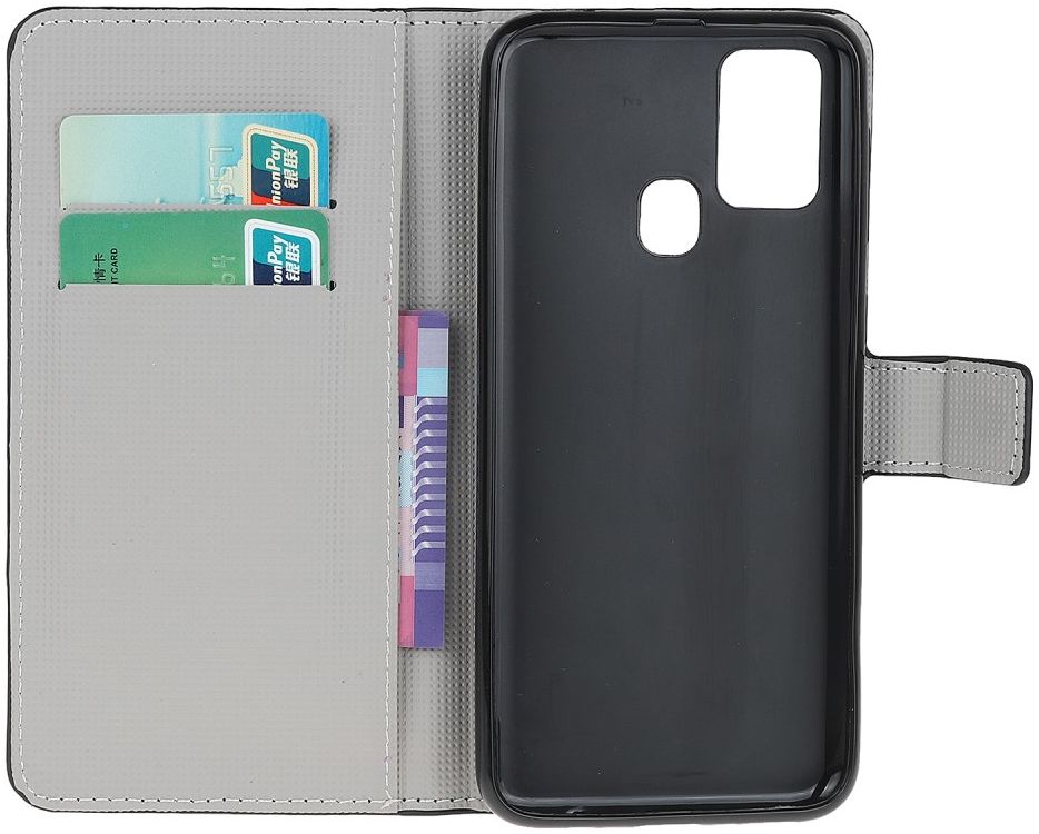 Samsung Galaxy M31 Portemonnee Hoesje Print Roze Vlinders afbeelding 6