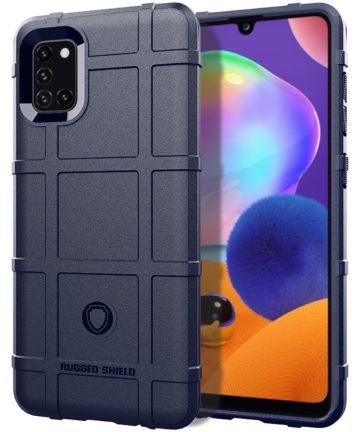 Samsung Galaxy A31 Hoesje Shock Proof Rugged Shield Back Cover Blauw Hoesjes