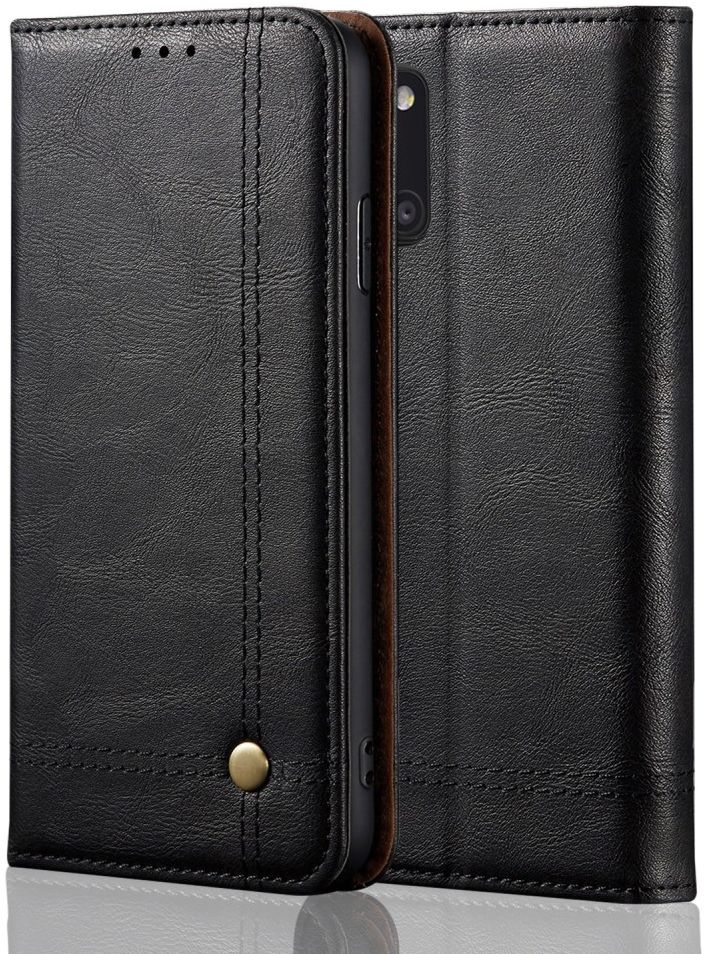 Samsung Galaxy A31 Hoesje Vintage Portemonnee Book Case Zwart afbeelding 1