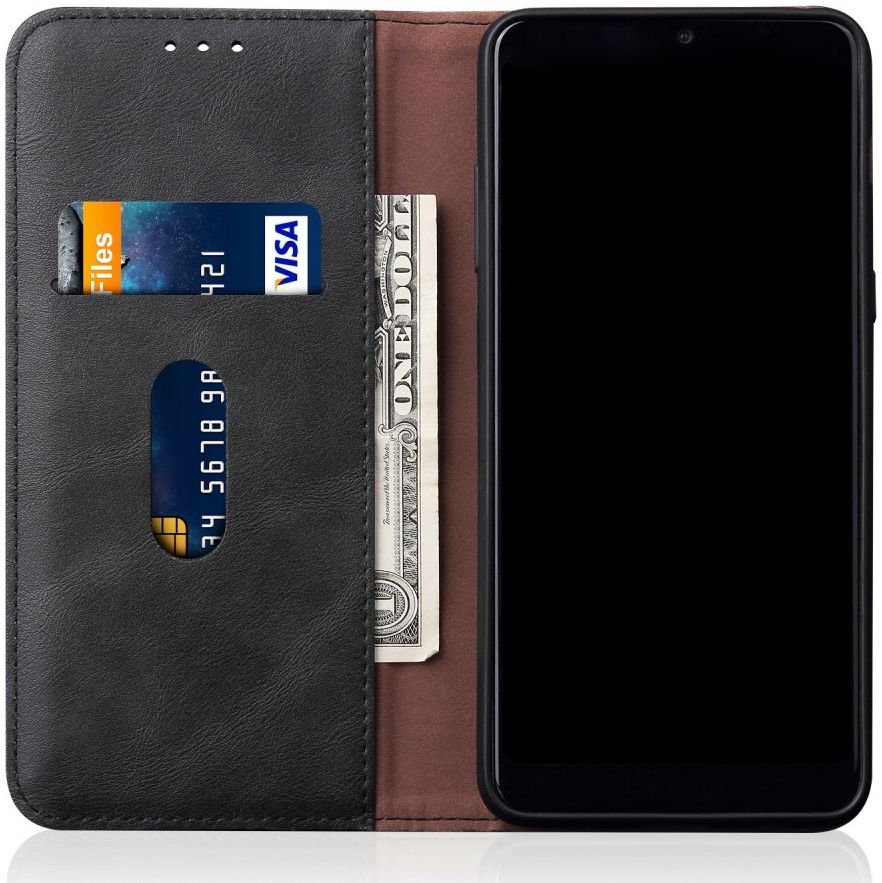 Samsung Galaxy A31 Hoesje Vintage Portemonnee Book Case Zwart afbeelding 2