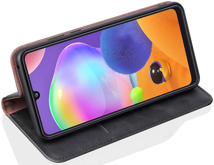Samsung Galaxy A31 Hoesje Vintage Portemonnee Book Case Zwart afbeelding 5