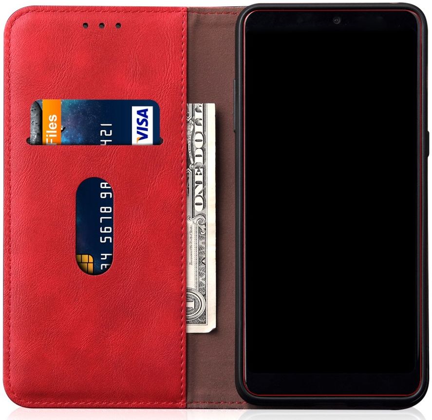 Samsung Galaxy A31 Hoesje Vintage Portemonnee Book Case Rood afbeelding 2