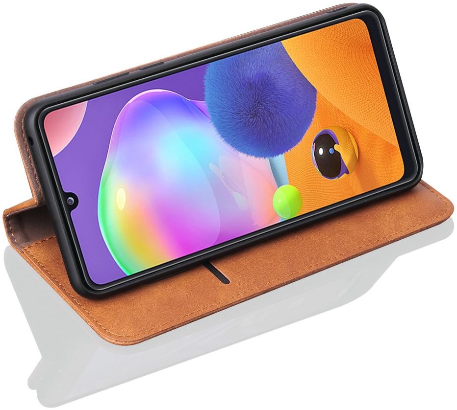 Samsung Galaxy A31 Hoesje Vintage Portemonnee Book Case Bruin afbeelding 5
