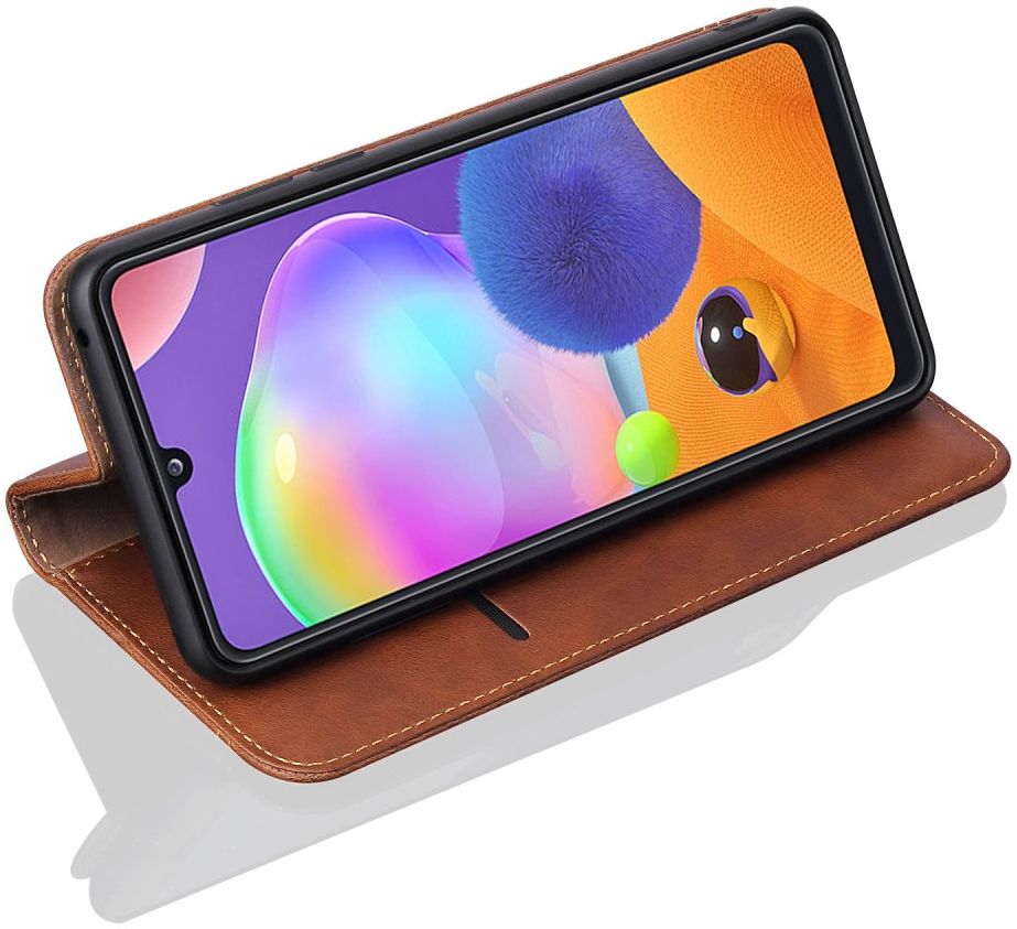 Samsung Galaxy A31 Hoesje Vintage Portemonnee Book Case Coffee afbeelding 5