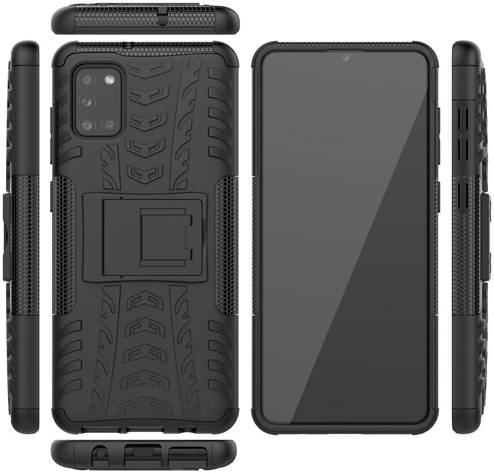 Samsung Galaxy A31 Hoesje Hybride Robuuste Back Cover Zwart afbeelding 9