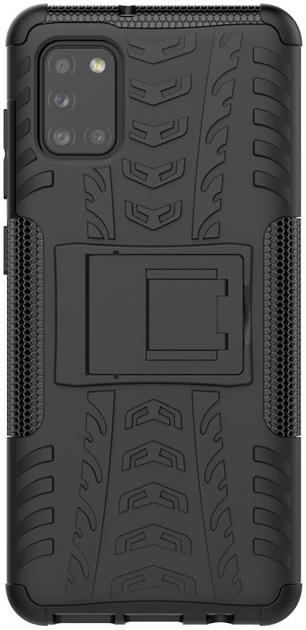 Samsung Galaxy A31 Hoesje Hybride Robuuste Back Cover Zwart afbeelding 3