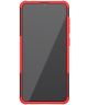 Samsung Galaxy A31 Hoesje Hybride Robuuste Back Cover Zwart Rood