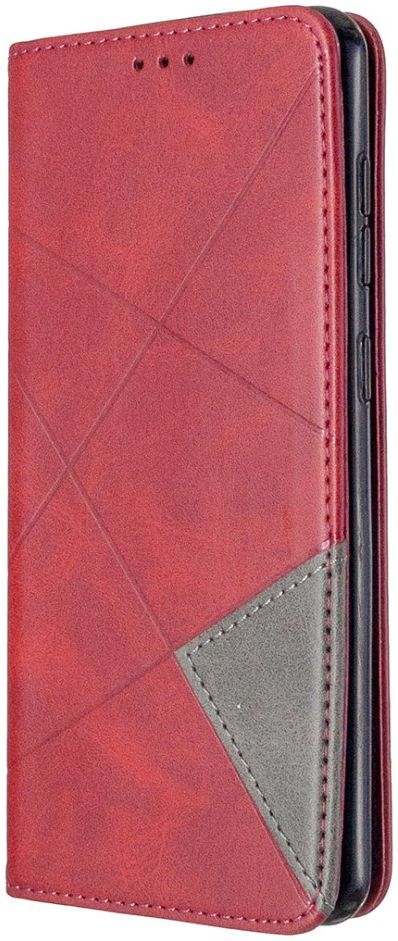 Samsung Galaxy A31 Hoesje Portemonnee Book Case Geometrie Design Rood afbeelding 1