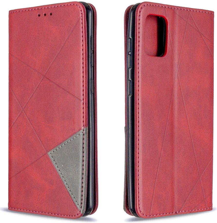 Samsung Galaxy A31 Hoesje Portemonnee Book Case Geometrie Design Rood afbeelding 6