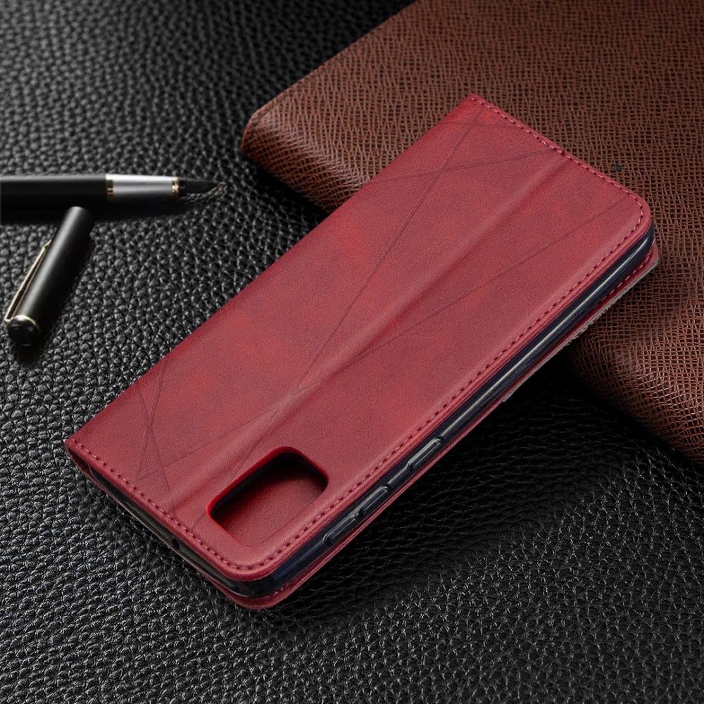 Samsung Galaxy A31 Hoesje Portemonnee Book Case Geometrie Design Rood afbeelding 8