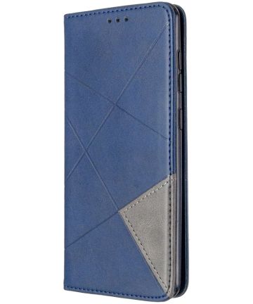 Samsung Galaxy A31 Hoesje Portemonnee Book Case Geometrie Design Blauw Hoesjes