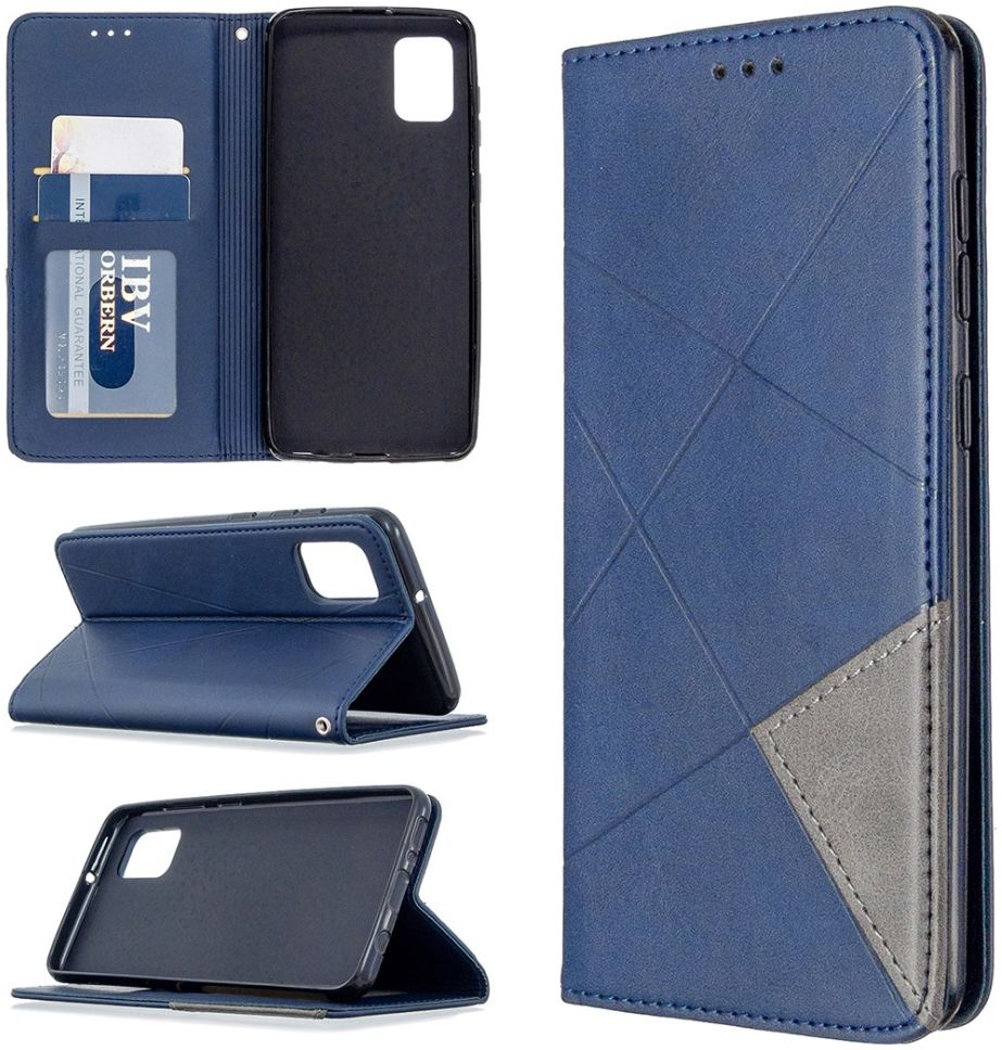 Samsung Galaxy A31 Hoesje Portemonnee Book Case Geometrie Design Blauw afbeelding 9
