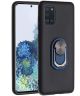 Samsung Galaxy A31 Hoesje met Magnetische Ring Kickstand Zwart Blauw