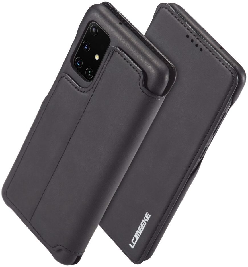 Samsung Galaxy A31 Hoesje Retro Book Case Kunstleer Zwart afbeelding 2