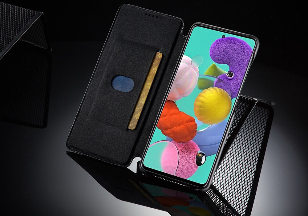 Samsung Galaxy A31 Hoesje Retro Book Case Kunstleer Zwart afbeelding 3