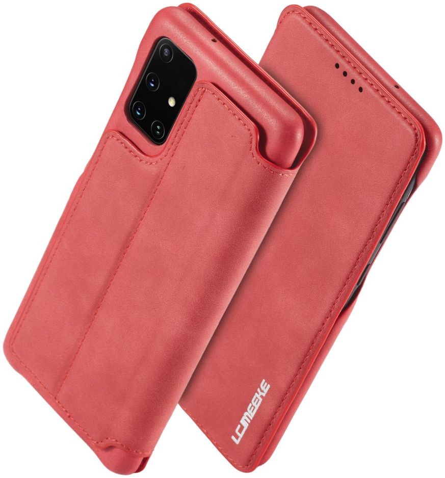 Samsung Galaxy A31 Hoesje Retro Book Case Kunstleer Rood afbeelding 2