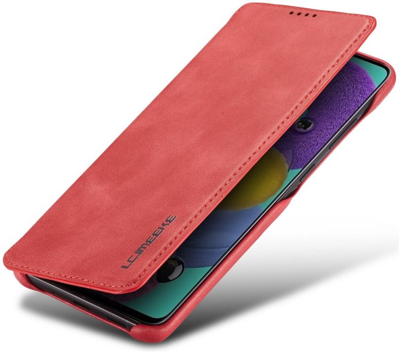 Samsung Galaxy A31 Hoesje Retro Book Case Kunstleer Rood afbeelding 1