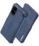 Samsung Galaxy A31 Hoesje Retro Book Case Kunstleer Blauw
