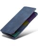 Samsung Galaxy A31 Hoesje Retro Book Case Kunstleer Blauw