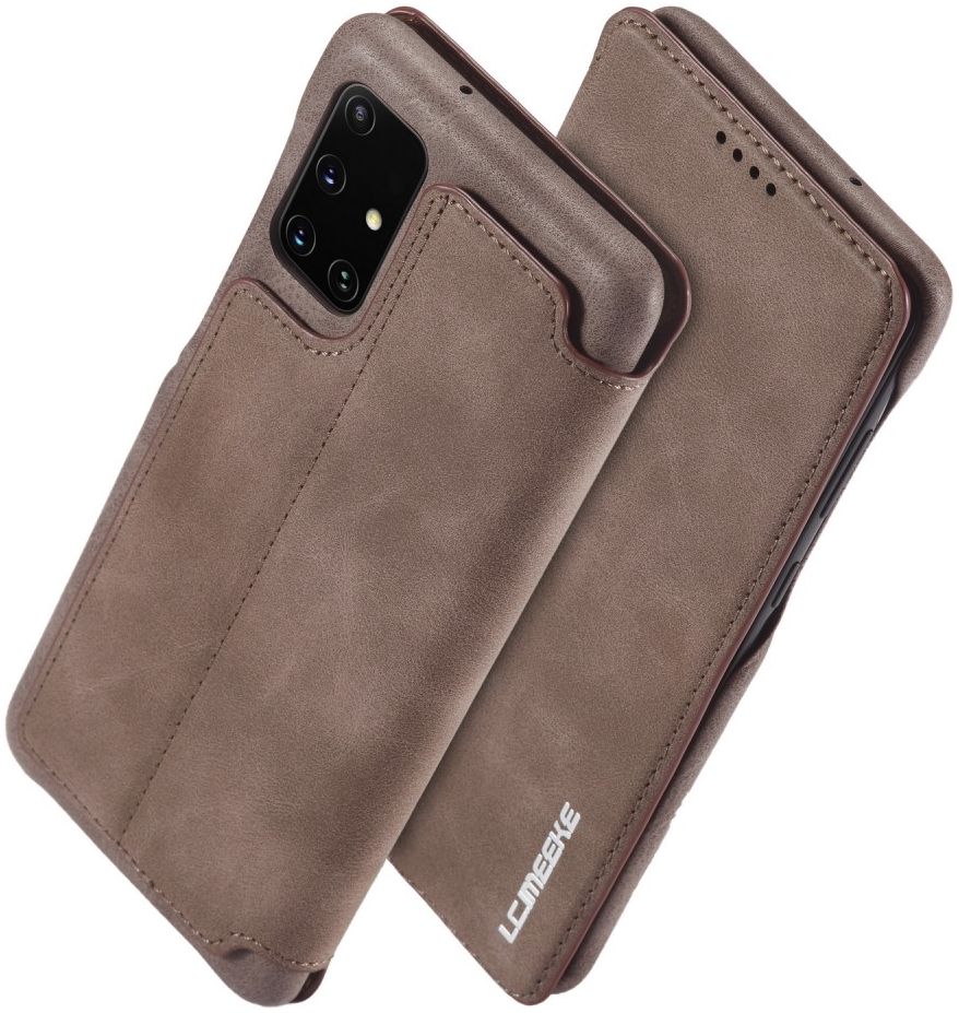 Samsung Galaxy A31 Hoesje Retro Book Case Kunstleer Coffee afbeelding 2